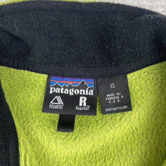 Vintage Patagonia R Regulator Polartec Green Fleece Vest Men Sz XS USA Read* - Picture 8 of 16